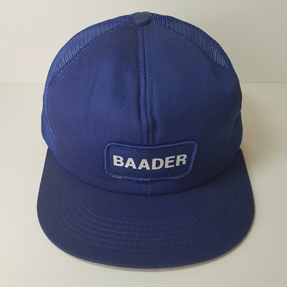 Vintage 80s BAADER Hat Snapback Trucker Hat Classic Cap Blue - Picture 3 of 15